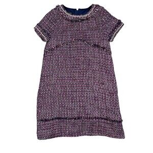Laundry Shelli Segal Tweed Dress  Kids Girls Size 16  Short Sleeves Chain Detail